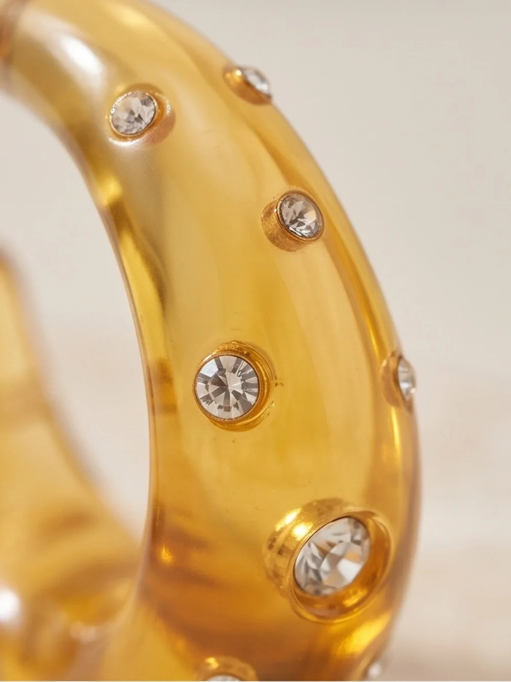 Gold-Tone Amber Hoop Earrings — Women Jewelry